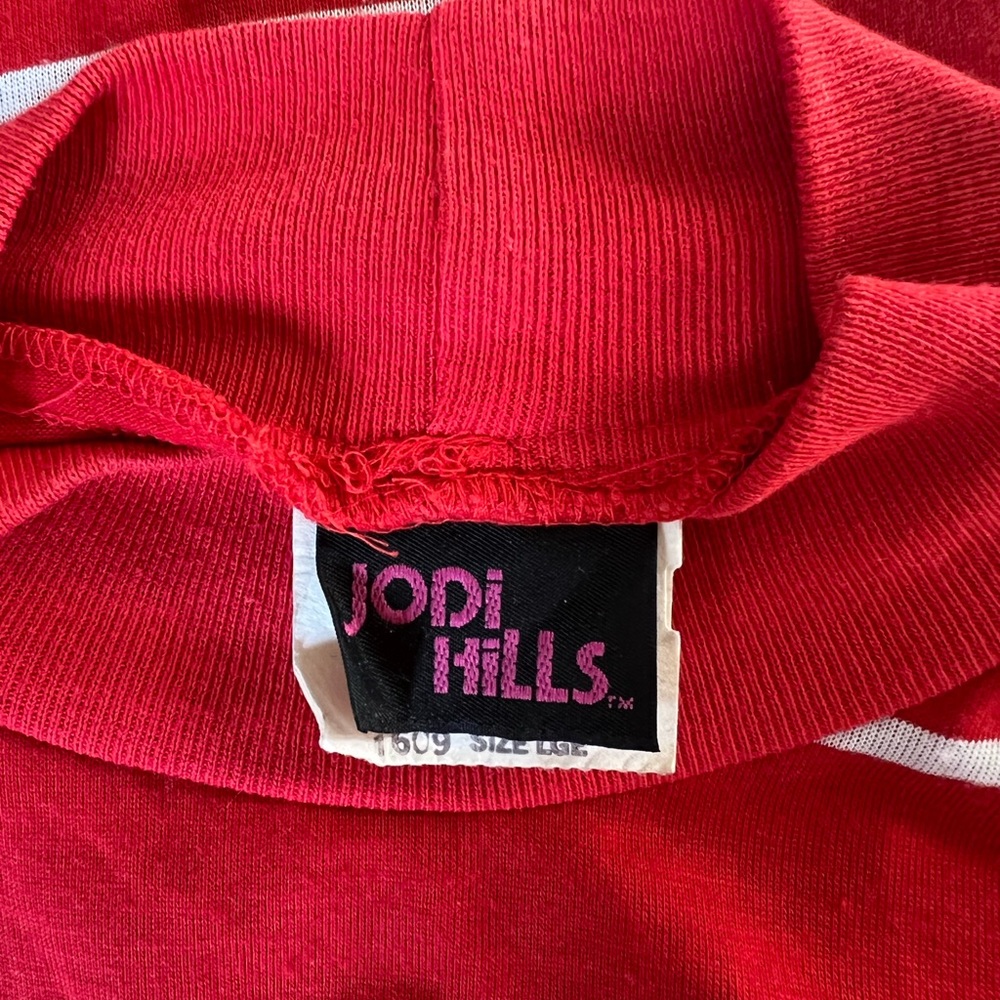 VTG Red & White Stripe Belted T-Shirt Dress - Picture 2 of 14